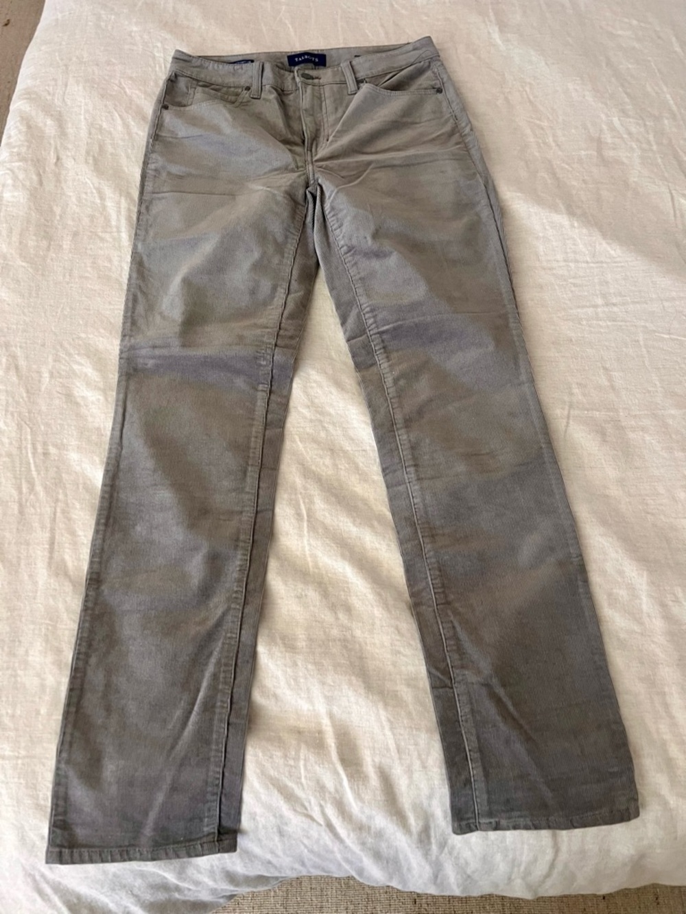 Talbots Gray Women's High Waisted Straight-Leg Corduroy Jeans